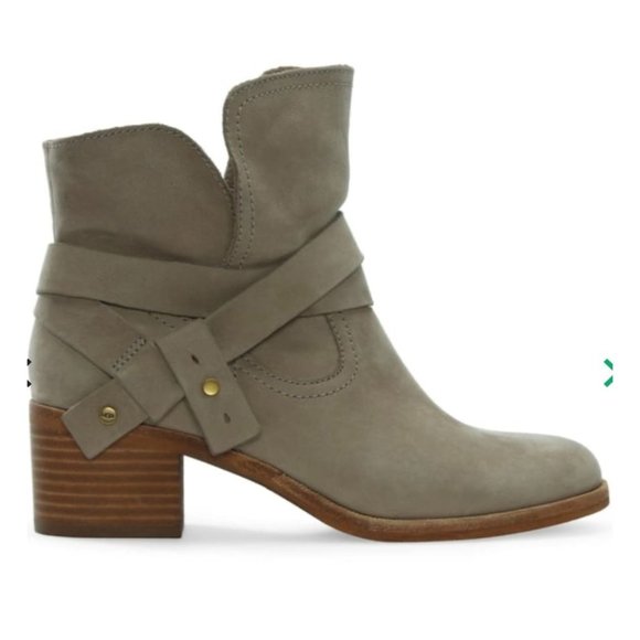 UGG Elora Sahara Grey Suede Leather Ankle Boots, Women's Size 10 - Picture 16 of 16